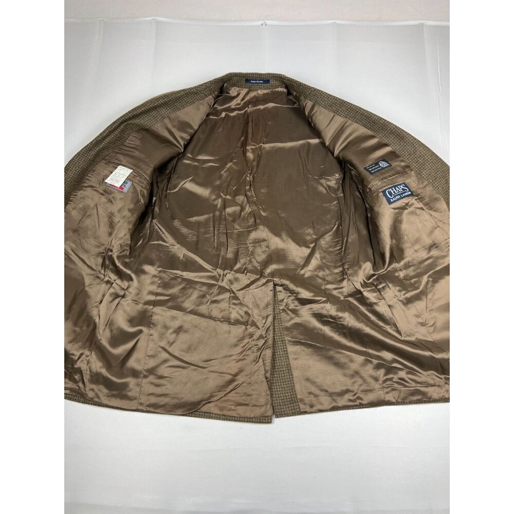 Chaps Ralph Lauren Men's 46 Brown 100% Wool Plaid Sport Coat Blazer - Picture 7 of 12